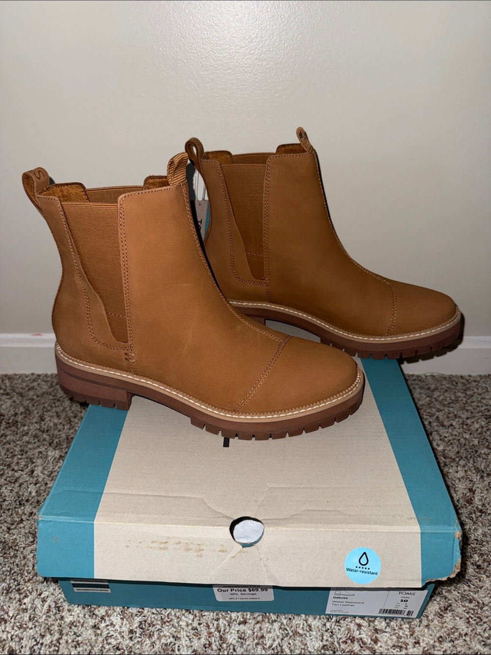 Women's Toms Tan Chelsea Booties - Slip-On Ankle Boots